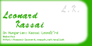 leonard kassai business card